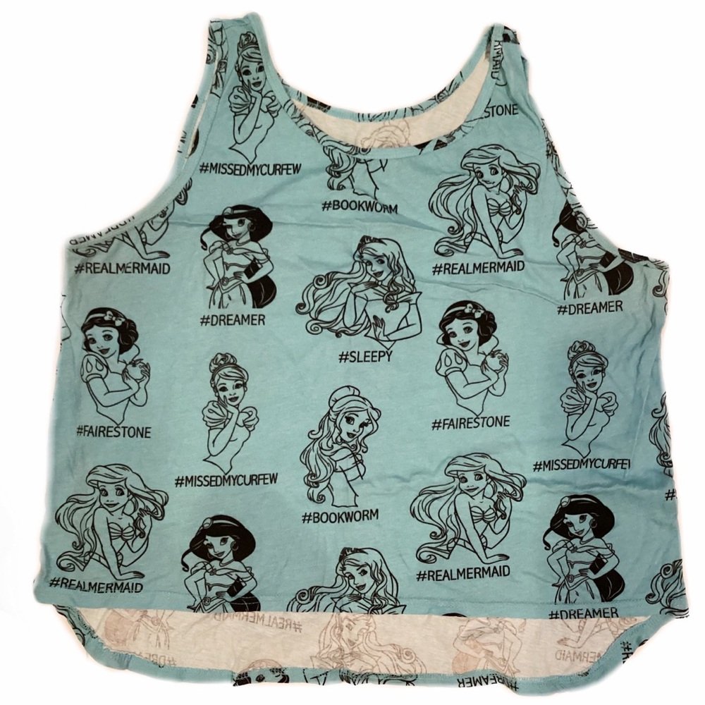 4/$15 💗 Size L Blue Aqua Disney Princess Sleep Tank